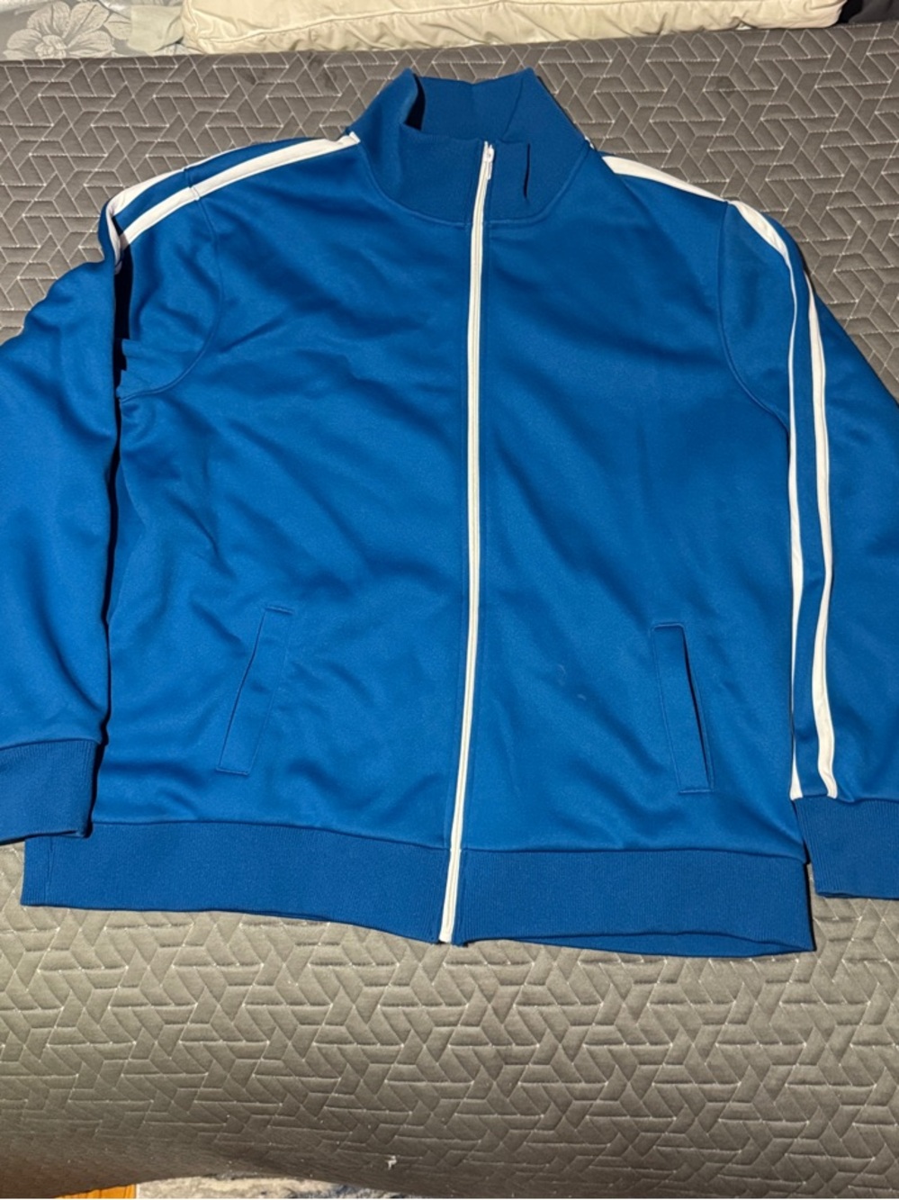 Sonoma Blue Track Jacket with White Stripes